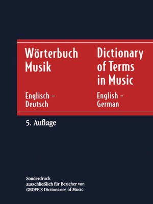 cover image of Wörterbuch Musik / Dictionary of Terms in Music